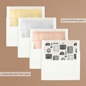 "Midtown" - Wedding Invitations in Stone by Hudson meet Rose - Envelope Liner Options