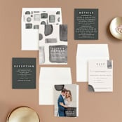 "Midtown" - Wedding Invitations in Stone by Hudson meet Rose - Invitation Suite