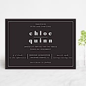 "Epithet" - Wedding Invitations in Charcoal by Nazia Hyder - Front