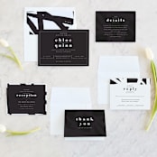 "Epithet" - Wedding Invitations in Charcoal by Nazia Hyder - Invitation Suite