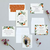 "Orange Blossoms" - Wedding Invitations in Pearl by Susan Moyal - Invitation Suite