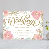 "Floral Vignette" - Wedding Invitations in Brass by Kristen Smith - Front