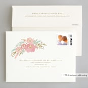 "Floral Vignette" - Wedding Invitations in Brass by Kristen Smith - FREE Recipient Addressing