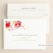 "Stately Florals" - Wedding Invitations in Poppy by Lori Wemple - FREE Recipient Addressing