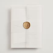 "Old Fashioned" - Wedding Invitations in Night by Ani Somi - Assembled with Vellum Wrap and Wax Seal