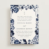"brushstrokes in bloom" - Wedding Invitations in Indigo by Angela Marzuki - Front