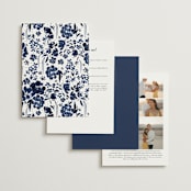 "brushstrokes in bloom" - Wedding Invitations in Indigo by Angela Marzuki - Back of Card Options