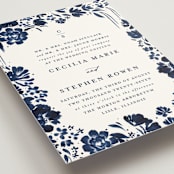 "brushstrokes in bloom" - Wedding Invitations in Indigo by Angela Marzuki - Detail