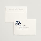 "brushstrokes in bloom" - Wedding Invitations in Indigo by Angela Marzuki - FREE Recipient Addressing