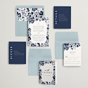 "brushstrokes in bloom" - Wedding Invitations in Indigo by Angela Marzuki - Invitation Suite