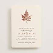 "Leaf Print" - Wedding Invitations in Rust by Katharine Watson - Front