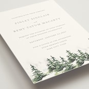"On the Slopes" - Wedding Invitations in Fog by Mere Paper - Detail