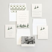 "On the Slopes" - Wedding Invitations in Fog by Mere Paper - Invitation Suite