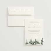"On the Slopes" - Wedding Invitations in Fog by Mere Paper - Invitation with Envelope