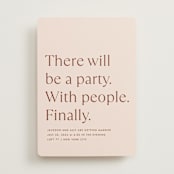 "There Will Be a Party" - Wedding Invitations in Terra Cotta by Amy Payne - Front