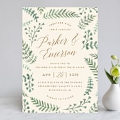 "Painted Ferns" - Wedding Invitations in Cream by Amy Kross - Front