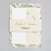 "Painted Ferns" - Wedding Invitations in Cream by Amy Kross - Assembled