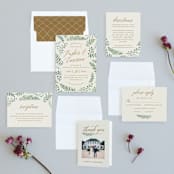 "Painted Ferns" - Wedding Invitations in Cream by Amy Kross - Invitation Suite