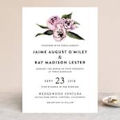 "Peony" - Wedding Invitations in Ice Mist by Cass Loh - Front