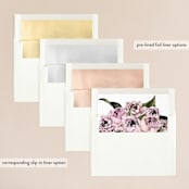 "Peony" - Wedding Invitations in Ice Mist by Cass Loh - Envelope Liner Options