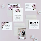 "Peony" - Wedding Invitations in Ice Mist by Cass Loh - Invitation Suite