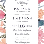 "Romantic Watercolor Flora" - Wedding Invitations in Dhalia by Petra Kern - Close-Up