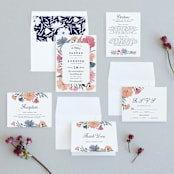 "Romantic Watercolor Flora" - Wedding Invitations in Dhalia by Petra Kern - Invitation Suite