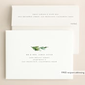 "Simple Pine Branches" - Wedding Invitations in Vanilla by Mere Paper - FREE Recipient Addressing