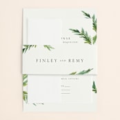 "Simple Pine Branches" - Wedding Invitations in Vanilla by Mere Paper - Assembled
