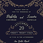 "Wedding Enchantment" - Wedding Invitations in Midnight by Chris Griffith - Close-Up