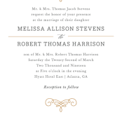 "Ornate Monogram" - Wedding Invitations in Faux Gold by Kristen Smith - Close-Up