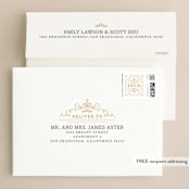 "Ornate Monogram" - Wedding Invitations in Faux Gold by Kristen Smith - FREE Recipient Addressing