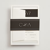 "Arcadia" - Wedding Invitations in Noir by Olivia Raufman - Assembled with Belly Band