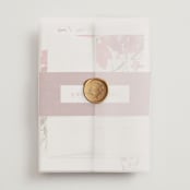 "wispy" - Wedding Invitations in Sienna by Angela Marzuki - Assembled with Vellum Wrap and Wax Seal