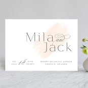 "Lithe" - Wedding Invitations in Blush by Kristie Kern - Front