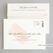"Lithe" - Wedding Invitations in Blush by Kristie Kern - FREE Recipient Addressing