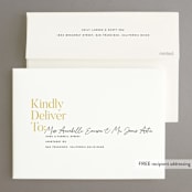"Brooklynite" - Wedding Invitations in Bisque by Annie Clark - FREE Recipient Addressing