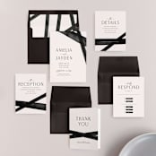 "Inky" - Wedding Invitations in Onyx by Inkblot Design - Invitation Suite