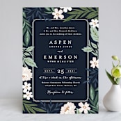"Floral Edged Frame" - Wedding Invitations in Royal by Alethea and Ruth - Front