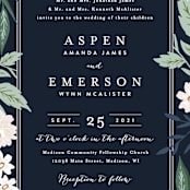 "Floral Edged Frame" - Wedding Invitations in Royal by Alethea and Ruth - Close-Up