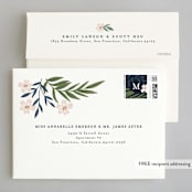 "Floral Edged Frame" - Wedding Invitations in Royal by Alethea and Ruth - FREE Recipient Addressing