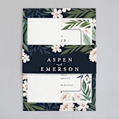 "Floral Edged Frame" - Wedding Invitations in Royal by Alethea and Ruth - Assembled