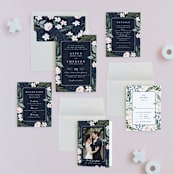 "Floral Edged Frame" - Wedding Invitations in Royal by Alethea and Ruth - Invitation Suite