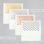 "Understated Elegance" - Wedding Invitations in Cotton by Kimberly FitzSimons - Envelope Liner Options