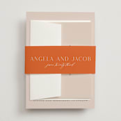 "ampersand names" - Wedding Invitations in Carrot by Lori Wemple - Assembled with Belly Band