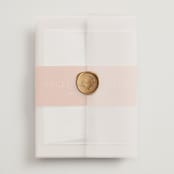 "ampersand names" - Wedding Invitations in Carrot by Lori Wemple - Assembled with Vellum Wrap and Wax Seal