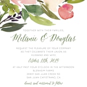"Watercolor Floral" - Wedding Invitations in Olive by Yao Cheng Design - Close-Up
