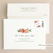 "Watercolor Floral" - Wedding Invitations in Olive by Yao Cheng Design - FREE Recipient Addressing