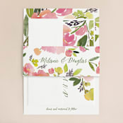"Watercolor Floral" - Wedding Invitations in Olive by Yao Cheng Design - Assembled