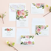 "Watercolor Floral" - Wedding Invitations in Olive by Yao Cheng Design - Invitation Suite